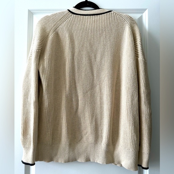 J.Crew Tipped V-neck cotton cardigan sweater, M - Picture 6 of 6